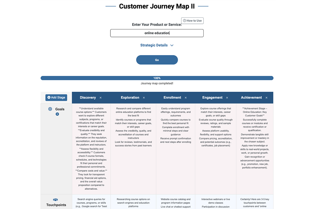 Marketing tools screenshot